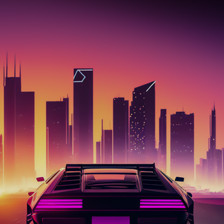 Car retrowave wallpaper