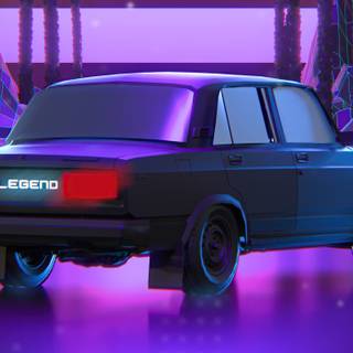 Car retrowave wallpaper