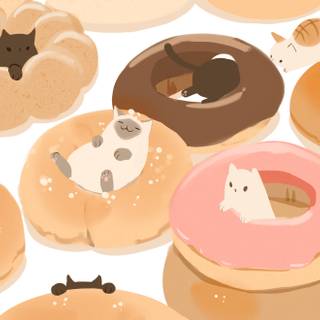 Donut cat wallpaper
