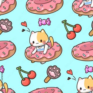 Donut cat wallpaper