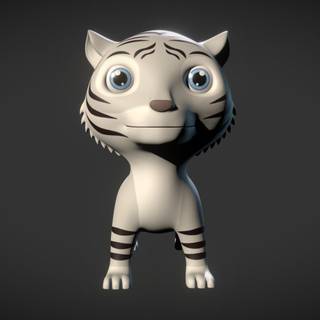 White tiger cartoon wallpaper