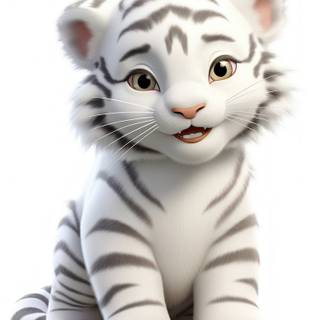 White tiger cartoon wallpaper