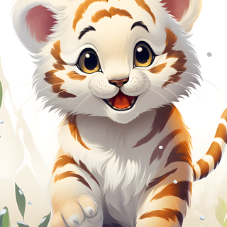 White tiger cartoon wallpaper