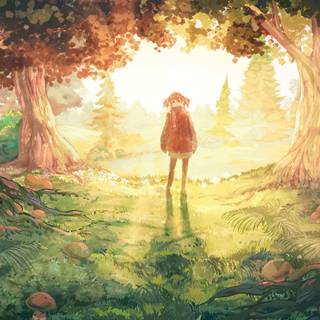 Anime forest girl wallpaper