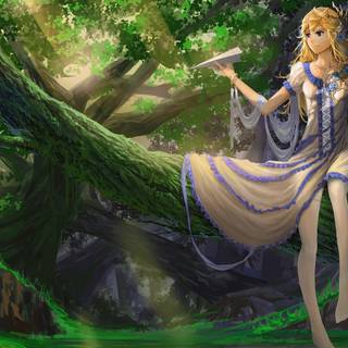 Anime forest girl wallpaper