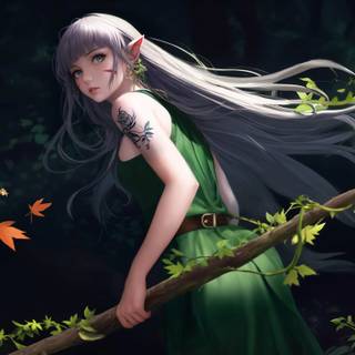 Anime forest girl wallpaper