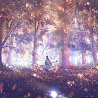 Anime forest girl wallpaper