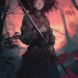 Anime forest girl wallpaper