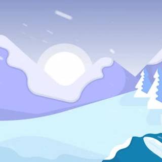 Panorama winter cartoon wallpaper
