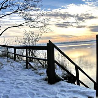 Winter sunrise 4k wallpaper