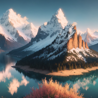 Panorama winter cartoon wallpaper