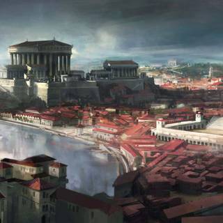 Roman painting wallpaper