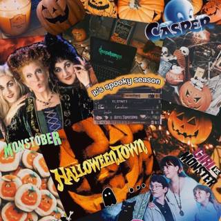 Scary Halloween collage wallpaper