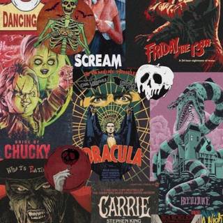 Scary Halloween collage wallpaper