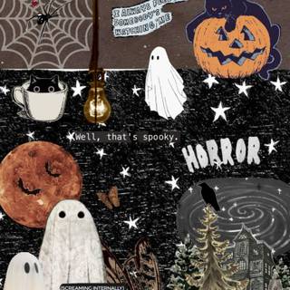 Scary Halloween collage wallpaper