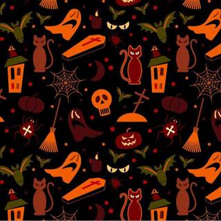 Halloween pattern desktop wallpaper