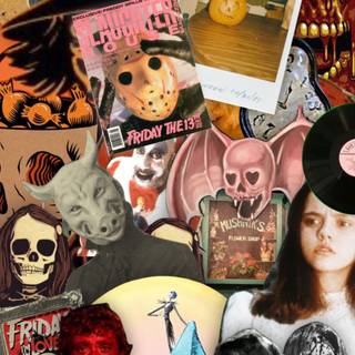 Scary Halloween collage wallpaper