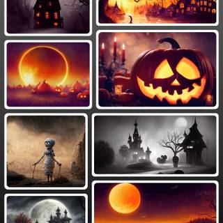 Scary Halloween collage wallpaper