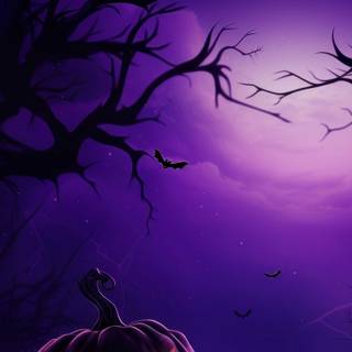 Purple and yellow Halloween wallpaper