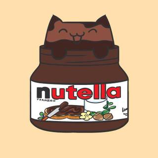Nutella cat wallpaper