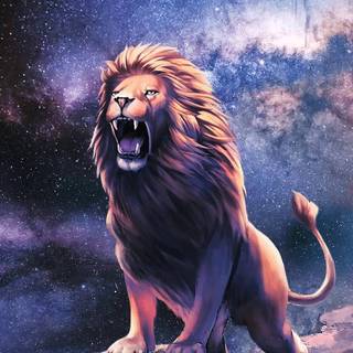 Lion roaring 4k wallpaper