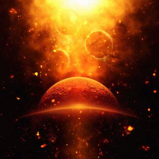 Orange planet wallpaper