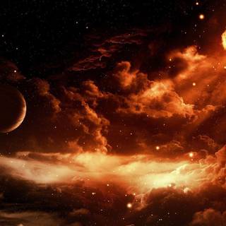 Orange planet wallpaper