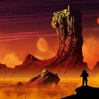 Orange planet wallpaper