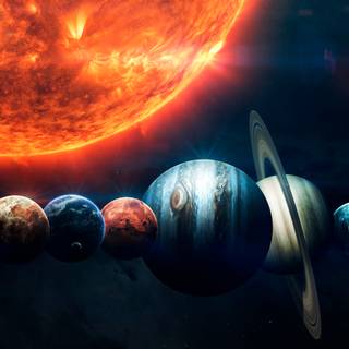 Orange planet wallpaper