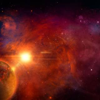 Orange planet wallpaper