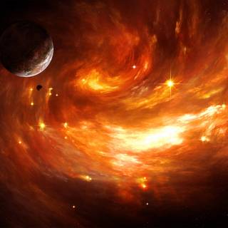 Orange planet wallpaper