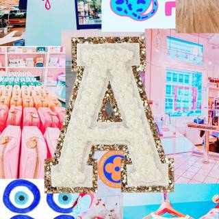 Preppy letter A wallpaper