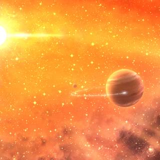 Orange planet wallpaper