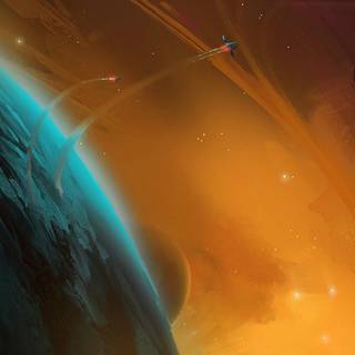 Orange planet wallpaper