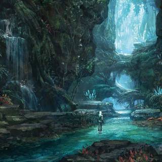 Anime HD forest wallpaper