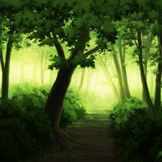 Anime HD forest wallpaper