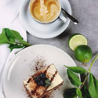 Coffee and cake wallpaper