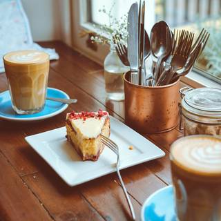 Coffee and cake wallpaper