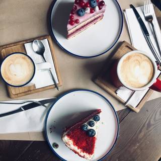 Coffee and cake wallpaper