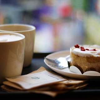 Coffee and cake wallpaper