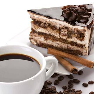 Coffee and cake wallpaper