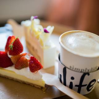 Coffee and cake wallpaper