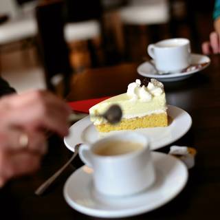 Coffee and cake wallpaper