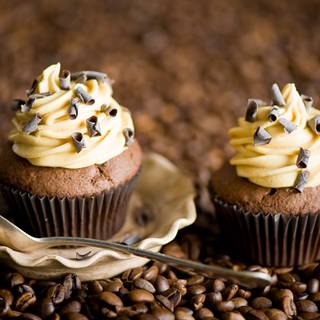 Coffee and cake wallpaper