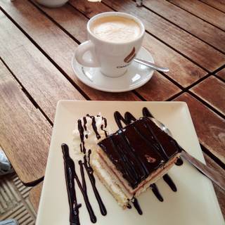 Coffee and cake wallpaper