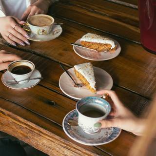 Coffee and cake wallpaper