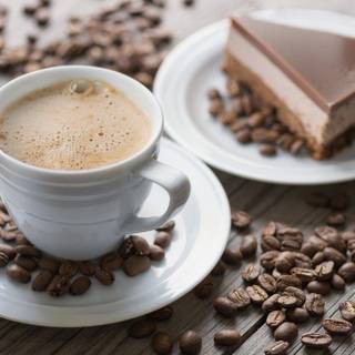 Coffee and cake wallpaper