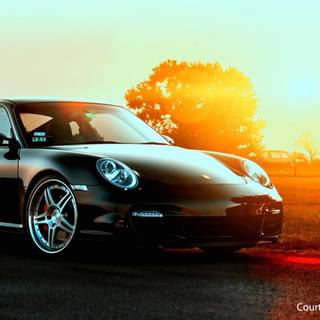 Porshe autumn leaves wallpaper