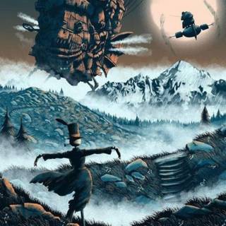 Howls Moving Castle iPhone wallpaper