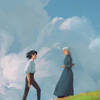 Howls Moving Castle iPhone wallpaper
